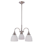 Benson 3 Light Pendant Arms Down Brushed Nickel by Lode Lighting