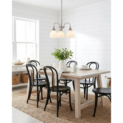 Benson 3 Light Pendant Arms Down Brushed Nickel by Lode Lighting