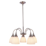 Benson 5 Light Pendant Arms Down Brushed Nickel by Lode Lighting