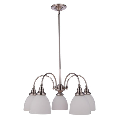 Benson 5 Light Pendant Arms Down Brushed Nickel by Lode Lighting