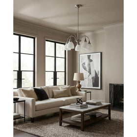 Benson 5 Light Pendant Arms Down Brushed Nickel by Lode Lighting