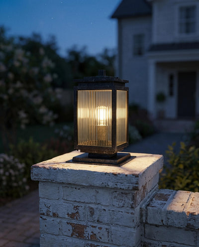 Boulevard Small Outdoor Pillar Mount Antique Black