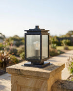 Boulevard Small Outdoor Pillar Mount Antique Black