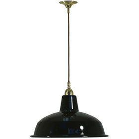 Single Cord Pendant Brass With Warehouse Shade 300mm