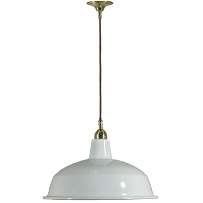 Single Cord Pendant Brass With Warehouse Shade 420mm