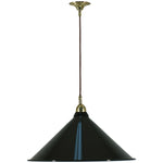 Single Cord Pendant Brass With Edwardian Shade 390mm
