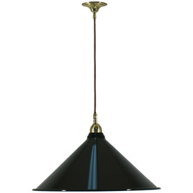 Single Cord Pendant Brass With Edwardian Shade 390mm