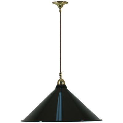 Single Cord Pendant Brass With Edwardian Shade 390mm
