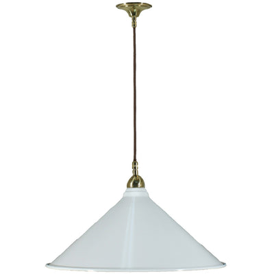 Single Cord Pendant Brass With Edwardian Shade 390mm