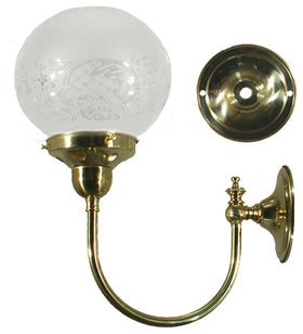 Luke Wall Light Brass With Sheffield Glass