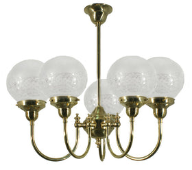 Luke 5 Light Pendant Light Brass