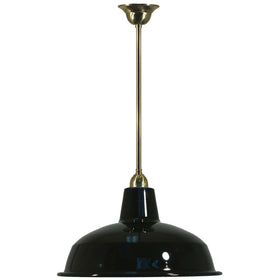 Single Rod 1/2"Brass Pendant With Warehouse Shade 300mm