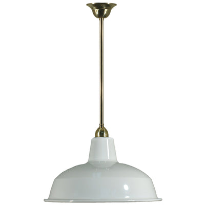 Single Rod 1/2"Brass Pendant With Warehouse Shade 300mm
