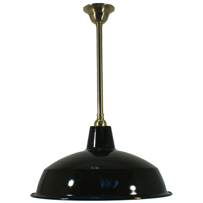 Single Rod 3/4"Brass Pendant With Warehouse Shade 420mm