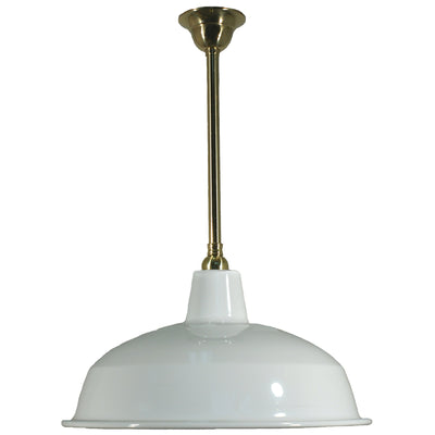 Single Rod 3/4"Brass Pendant With Warehouse Shade 420mm
