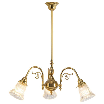 Victoriana 3 Light Pendant with Zipper 23 Clear Shades by Lode Lighting