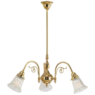 Victoriana 3 Light Pendant with Zipper 23 Clear Shades by Lode Lighting