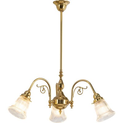 Victoriana 3 Light Pendant with Zipper 23 Clear Shades by Lode Lighting
