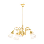 Victoriana 5 Light Pendant with Zipper 23 Clear Shades by Lode Lighting