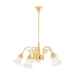 Victoriana 5 Light Pendant with Zipper 23 Clear Shades by Lode Lighting