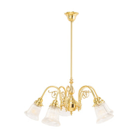 Victoriana 5 Light Pendant with Zipper 23 Clear Shades by Lode Lighting