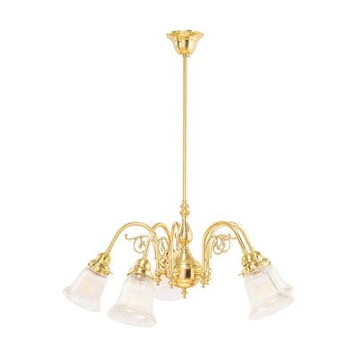 Victoriana 5 Light Pendant with Zipper 23 Clear Shades by Lode Lighting