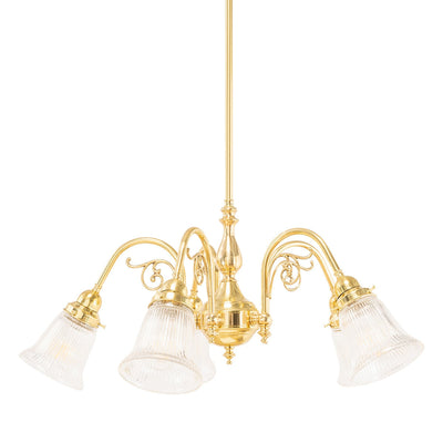 Victoriana 5 Light Pendant with Zipper 23 Clear Shades by Lode Lighting