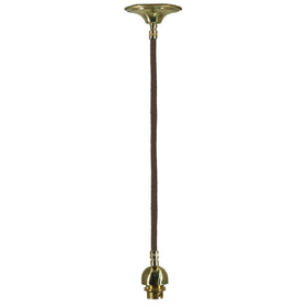 Single Cloth Cord Suspension Set Complete With Lamp Holder