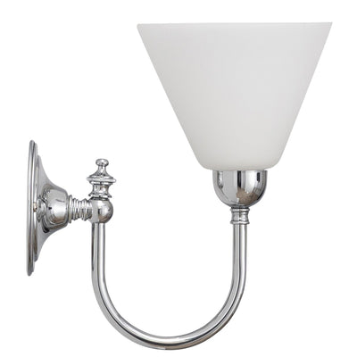 Loxton Wall Light Chrome With Cono Glass by Lode Lighting