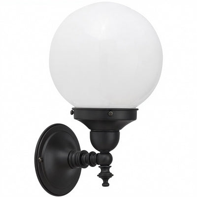 Koscina Wall Light Patina Black With Sphere 6"
