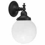 Koscina Wall Light Patina Black With Sphere 6"