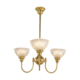 Luke 3Lt Pendant Arms Up Claredon Clear Shades by Lode Lighting