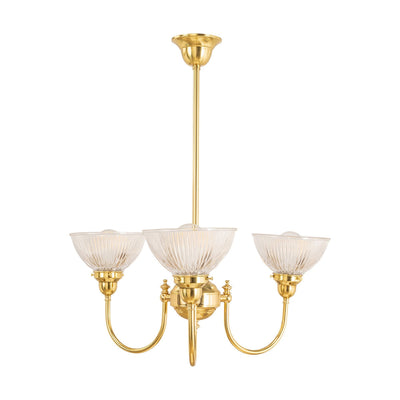 Luke 3Lt Pendant Arms Up Claredon Clear Shades by Lode Lighting