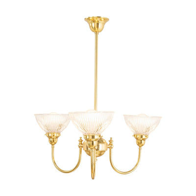 Luke 3Lt Pendant Arms Up Claredon Clear Shades by Lode Lighting