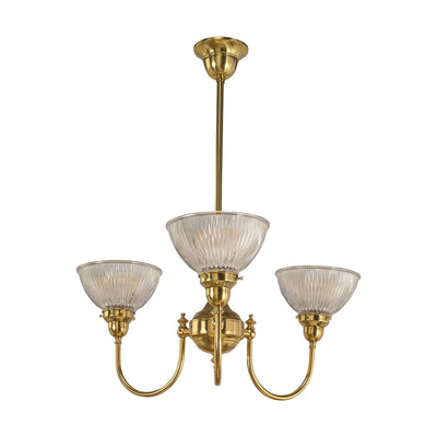 Luke 3Lt Pendant Arms Up Claredon Clear Shades by Lode Lighting