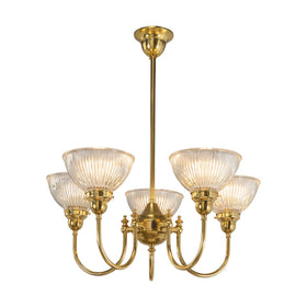 Luke 5Lt Pendant Arms Up Claredon Clear Shades by Lode Lighting