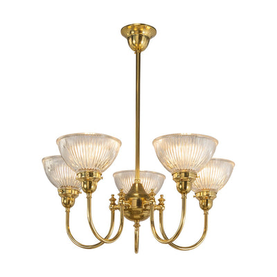 Luke 5Lt Pendant Arms Up Claredon Clear Shades by Lode Lighting