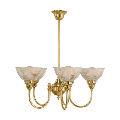 Luke 5Lt Pendant Arms Up Claredon Clear Shades by Lode Lighting