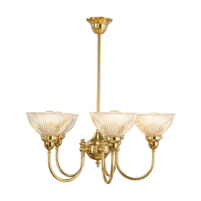 Luke 5Lt Pendant Arms Up Claredon Clear Shades by Lode Lighting
