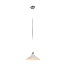 250mm Edwardian White On Cloth Cord Chrome