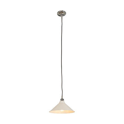250mm Edwardian White On Cloth Cord Chrome by Lode Lighting