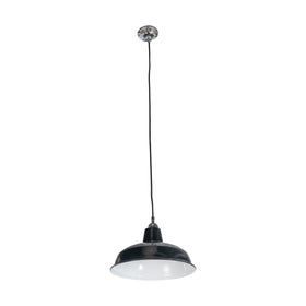300mm Warehouse Black On Cloth Cord Chrome