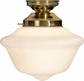 Victorian Schoolhouse 9" Opal Gloss Batten Fix by Lode Lighting