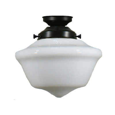 Victorian Schoolhouse 9" Opal Gloss Batten Fix by Lode Lighting