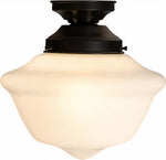Victorian Schoolhouse 9" Opal Gloss Batten Fix by Lode Lighting