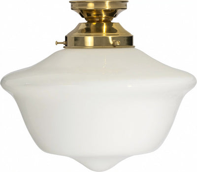 Victorian Schoolhouse 12" Opal Gloss Batten Fix by Lode Lighting