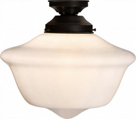Victorian Schoolhouse 12" Opal Gloss Batten Fix by Lode Lighting