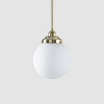 Sphere 8" Opal Matte on Rod Set 1/2" 1/2m - Polished Brass