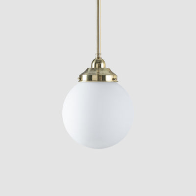 Sphere 8" Opal Matte on Rod Set 1/2" 1/2m - Polished Brass