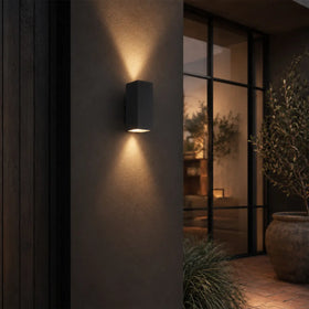 Lorsa Up-Down Exterior LED Wall Light — lifestyle